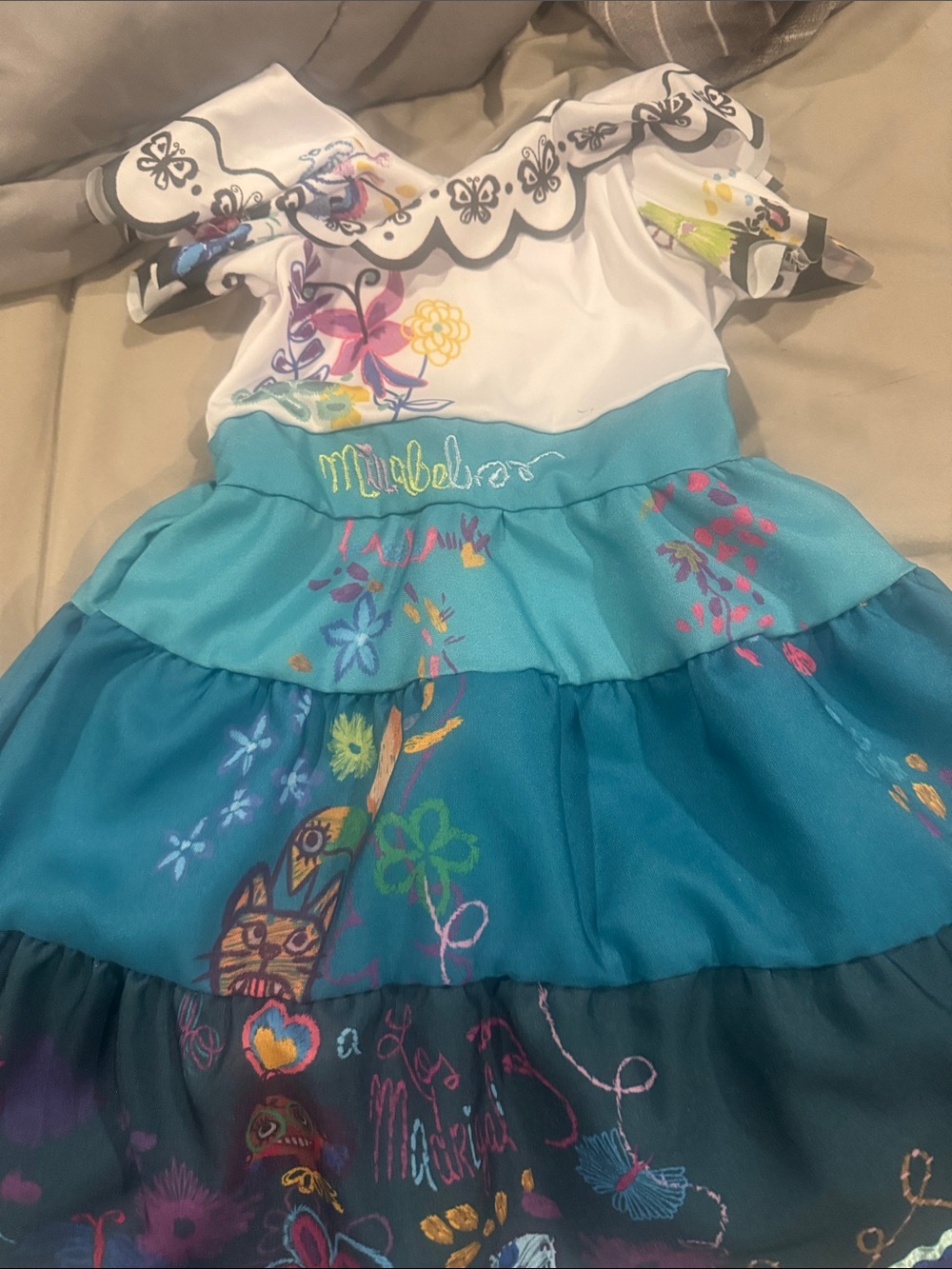 Disney Mirabel Floral Tiered Costume Dress Enchanto dress up Todder